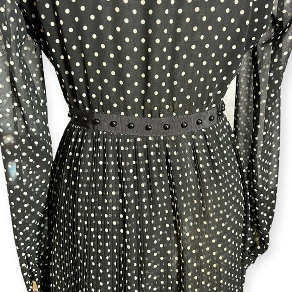 NEW GIAMBA Paris Polka Dots Collared Maxi Dress Black ITALY SIZE 42 US 6 NWT - Picture 13 of 15